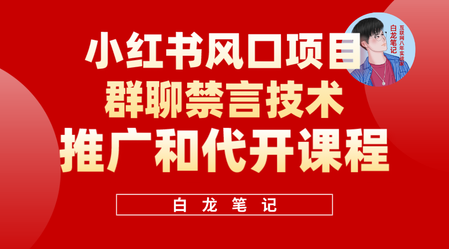 小红书风口项目日入300+，小红书群聊禁言技术代开项目，适合新手操作时点搞钱-网创项目资源站-副业项目-创业项目-搞钱项目时点搞钱