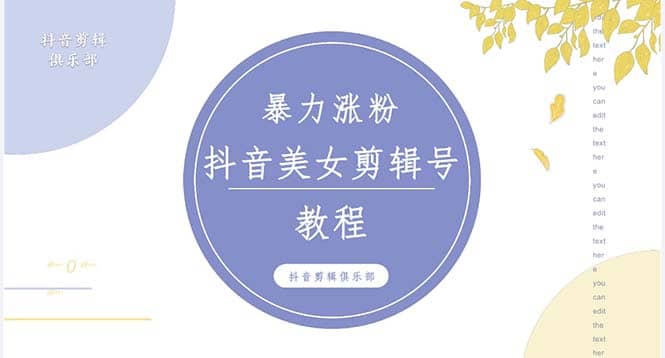 抖音快手暴力涨粉美女混剪视频教程 百分百过原创图片教程 附带违规申诉方法时点搞钱-网创项目资源站-副业项目-创业项目-搞钱项目时点搞钱