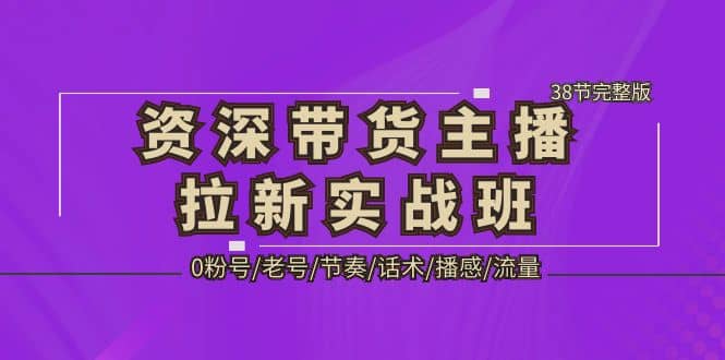 资深·带货主播拉新实战班，0粉号/老号/节奏/话术/播感/流量-38节完整版时点搞钱-网创项目资源站-副业项目-创业项目-搞钱项目时点搞钱