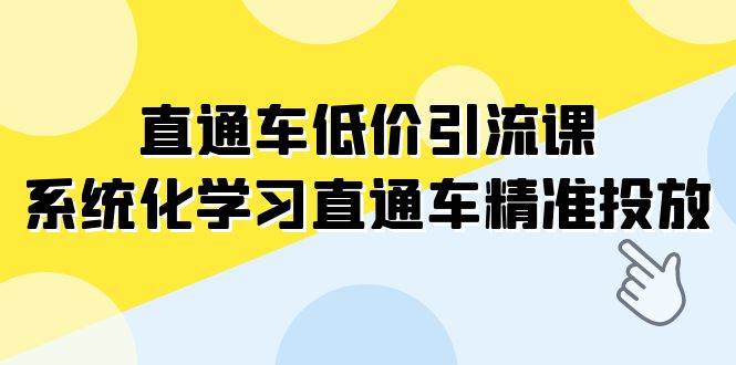 直通车-低价引流课，系统化学习直通车精准投放（14节课）时点搞钱-网创项目资源站-副业项目-创业项目-搞钱项目时点搞钱