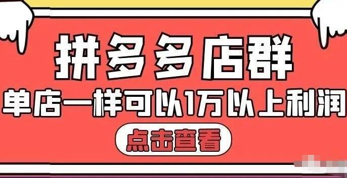 拼多多店群单店一样可以产出1万5以上利润【付费文章】时点搞钱-网创项目资源站-副业项目-创业项目-搞钱项目时点搞钱
