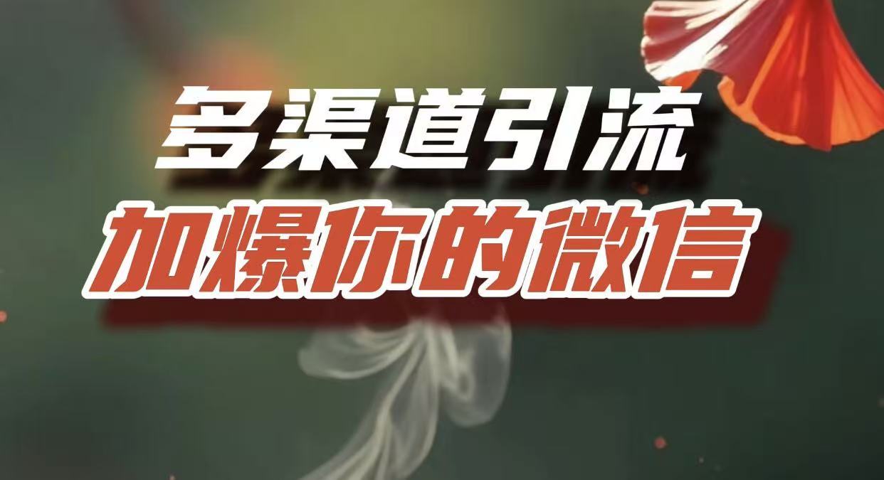 多渠道引流，加爆你的微信，把流量导入到私域，这是每一个想要在互联网赚钱的人必须掌握的底层能力时点搞钱-网创项目资源站-副业项目-创业项目-搞钱项目时点搞钱