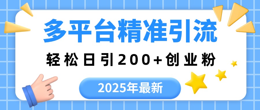 2025年最新多平台精准引流，轻松日引200+时点搞钱-网创项目资源站-副业项目-创业项目-搞钱项目时点搞钱