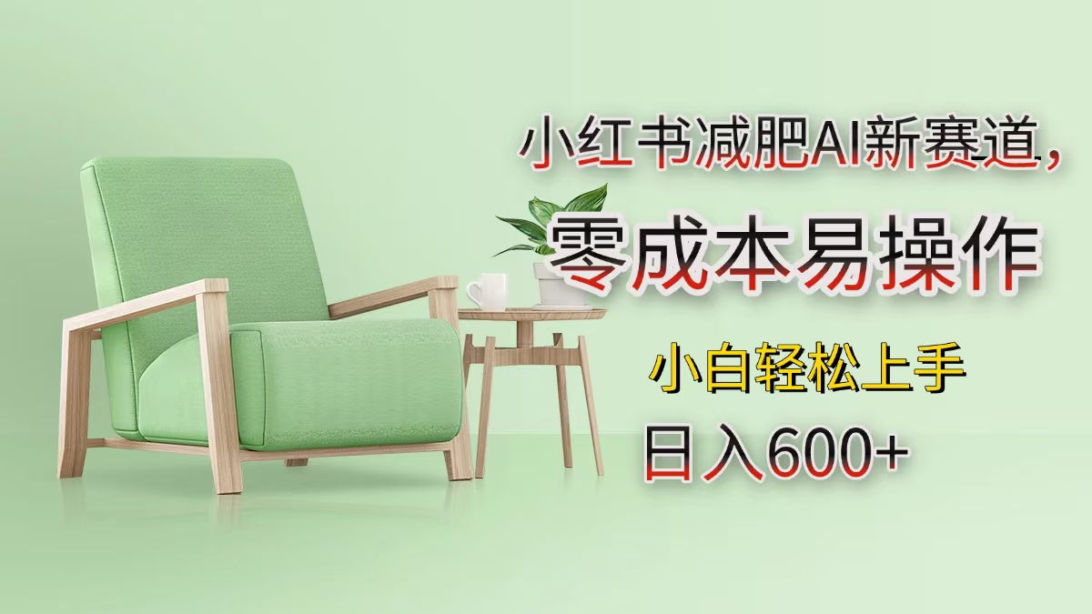 小红书减肥AI新赛道，零成本易操作，小白轻松上手，日入600+时点搞钱-网创项目资源站-副业项目-创业项目-搞钱项目时点搞钱