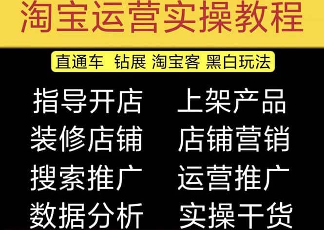 2023淘宝开店教程0基础到高级全套视频网店电商运营培训教学课程（2月更新）时点搞钱-网创项目资源站-副业项目-创业项目-搞钱项目时点搞钱