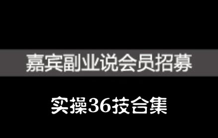 嘉宾副业说实操36技合集，价值1380元时点搞钱-网创项目资源站-副业项目-创业项目-搞钱项目时点搞钱