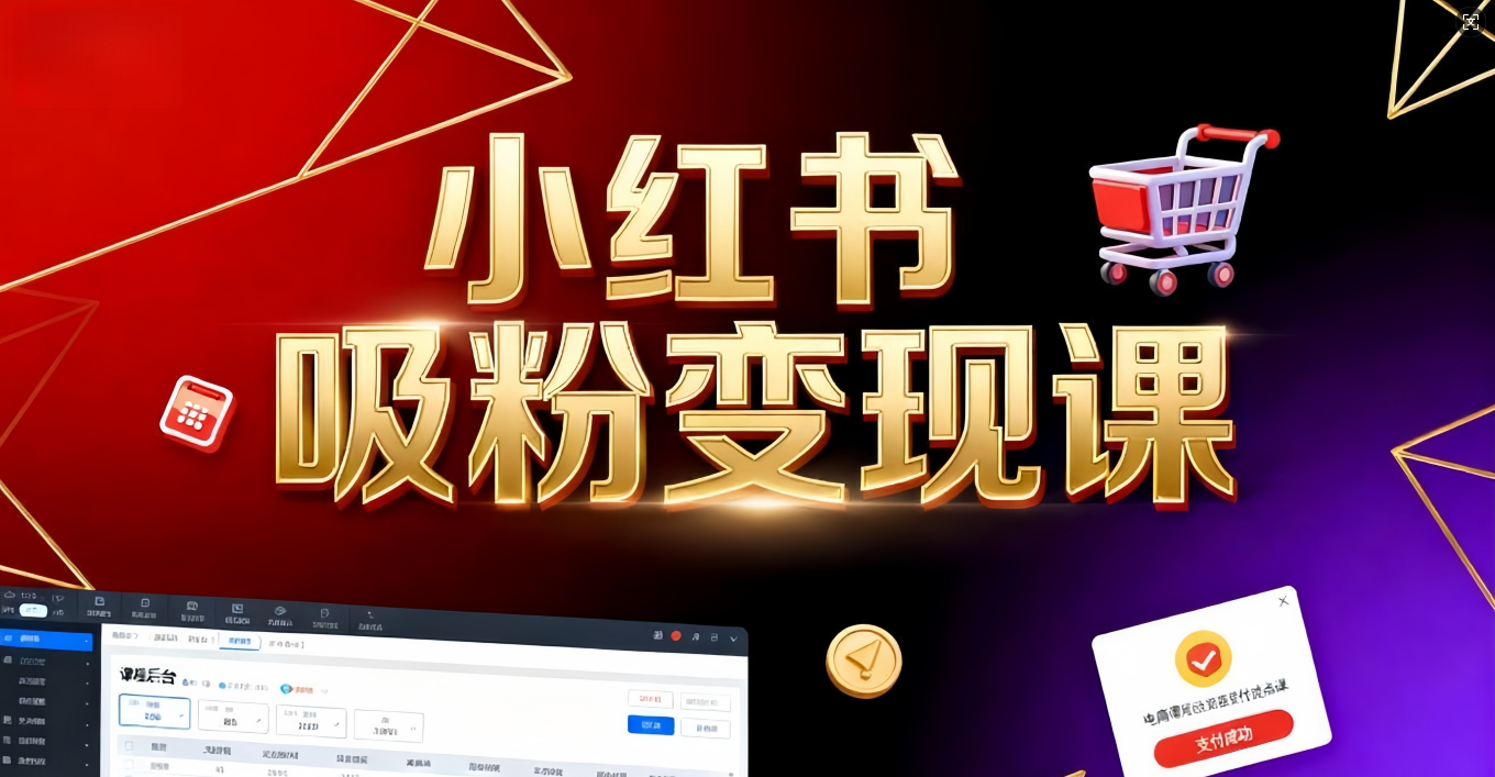 《小红书吸粉变现》当天变现不是梦!揭秘小红书吸粉变现的财富密码时点搞钱-网创项目资源站-副业项目-创业项目-搞钱项目时点搞钱