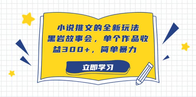 小说推文的全新玩法，黑岩故事会，单个作品收益300+，简单暴力时点搞钱-网创项目资源站-副业项目-创业项目-搞钱项目时点搞钱