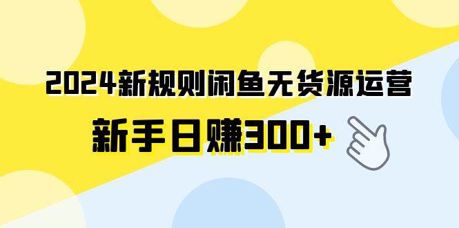 2024新规则闲鱼无货源运营新手日赚300+时点搞钱-网创项目资源站-副业项目-创业项目-搞钱项目时点搞钱