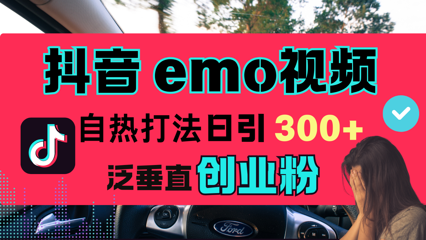 抖音“EMO视频”自热流打法,日引300+泛垂直创业粉时点搞钱-网创项目资源站-副业项目-创业项目-搞钱项目时点搞钱