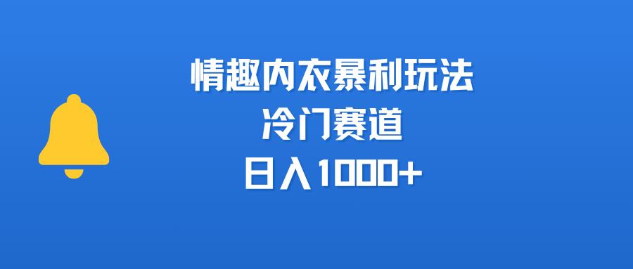 情趣内衣暴利玩法，冷门赛道，日入1000+时点搞钱-网创项目资源站-副业项目-创业项目-搞钱项目时点搞钱