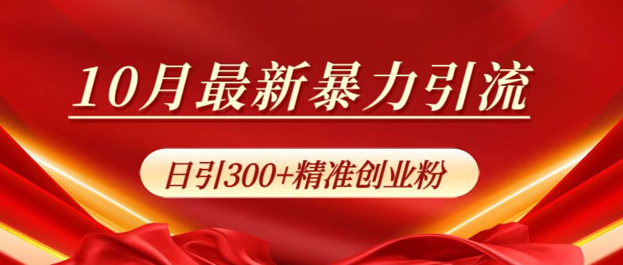 10月最新暴力引流,日引300+精准创业粉时点搞钱-网创项目资源站-副业项目-创业项目-搞钱项目时点搞钱