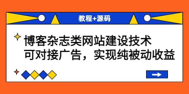 博客杂志类网站建设技术，可对接广告，实现纯被动收益（教程+源码）时点搞钱-网创项目资源站-副业项目-创业项目-搞钱项目时点搞钱