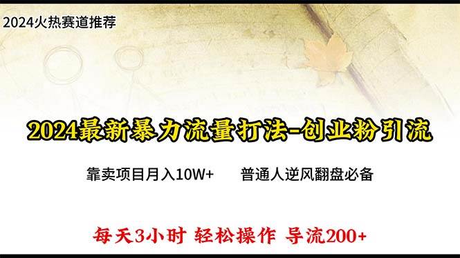 2024年最新暴力流量打法，每日导入300+，靠卖项目月入10W+时点搞钱-网创项目资源站-副业项目-创业项目-搞钱项目时点搞钱