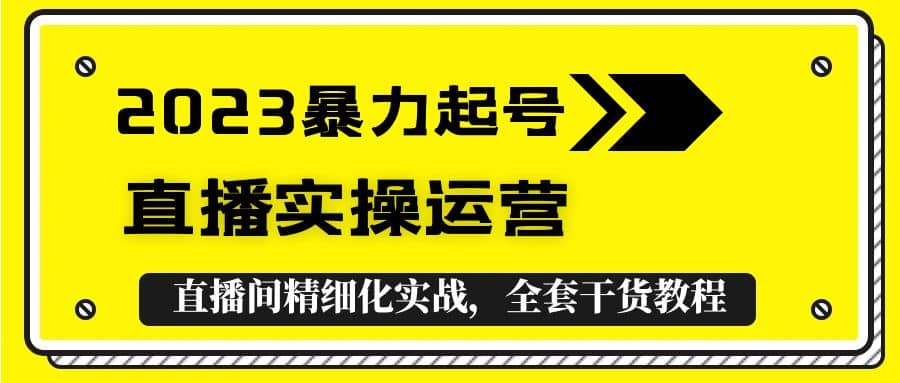 2023暴力起号+直播实操运营，全套直播间精细化实战，全套干货教程时点搞钱-网创项目资源站-副业项目-创业项目-搞钱项目时点搞钱