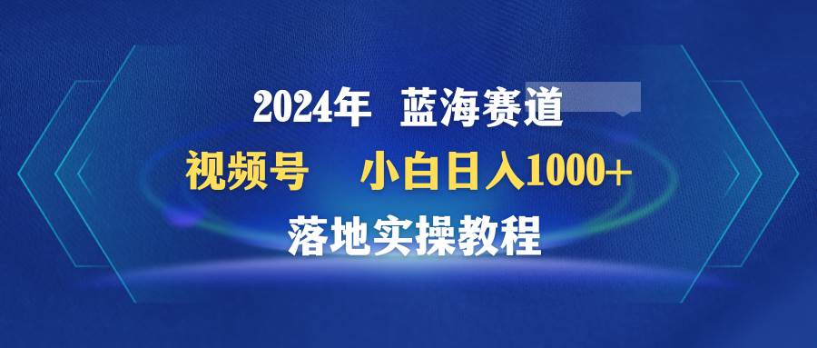 2024年蓝海赛道 视频号  小白日入1000+ 落地实操教程时点搞钱-网创项目资源站-副业项目-创业项目-搞钱项目时点搞钱