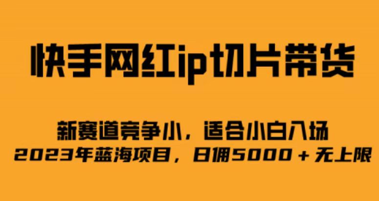 快手网红ip切片新赛道，竞争小事，适合小白 2023蓝海项目时点搞钱-网创项目资源站-副业项目-创业项目-搞钱项目时点搞钱