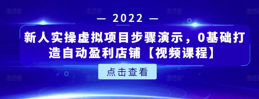 新人实操虚拟项目步骤演示，0基础打造自动盈利店铺【视频课程】时点搞钱-网创项目资源站-副业项目-创业项目-搞钱项目时点搞钱