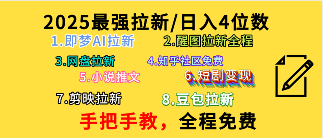全程免费，手把手教，日入4位数的拉新项目，教会你免费使用各种AI软件，并且持续更新市面上最新的项目哦！时点搞钱-网创项目资源站-副业项目-创业项目-搞钱项目时点搞钱