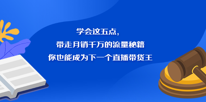 学会这五点，带走月销千万的流量秘籍，你也能成为下一个直播带货王时点搞钱-网创项目资源站-副业项目-创业项目-搞钱项目时点搞钱