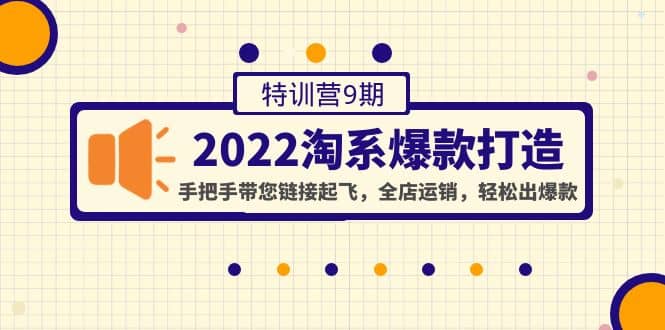 2022淘系爆款打造特训营9期：手把手带您链接起飞，全店运销，轻松出爆款时点搞钱-网创项目资源站-副业项目-创业项目-搞钱项目时点搞钱