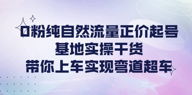 0粉纯自然流量正价起号基地实操干货，带你上车实现弯道超车时点搞钱-网创项目资源站-副业项目-创业项目-搞钱项目时点搞钱