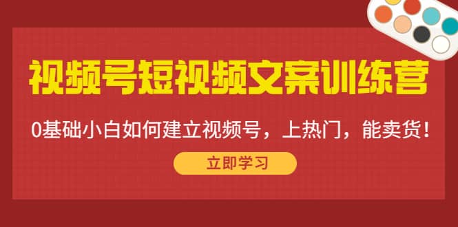 视频号短视频文案训练营：0基础小白如何建立视频号，上热门，能卖货！时点搞钱-网创项目资源站-副业项目-创业项目-搞钱项目时点搞钱