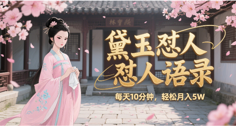 林黛玉怼人语录 怼人鸡汤  AI产出图片视频文案 每天十分钟 附提示词文案库  带书 带素材 带提示词 带虚拟资料 带徒弟 创作者分成 月入5W+时点搞钱-网创项目资源站-副业项目-创业项目-搞钱项目时点搞钱