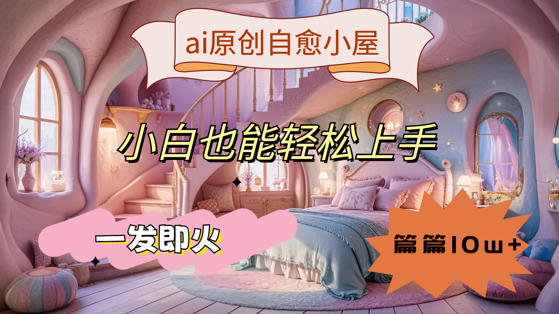 ai原创治愈小屋，小白也能轻松上手，一发即火，篇篇10w+时点搞钱-网创项目资源站-副业项目-创业项目-搞钱项目时点搞钱