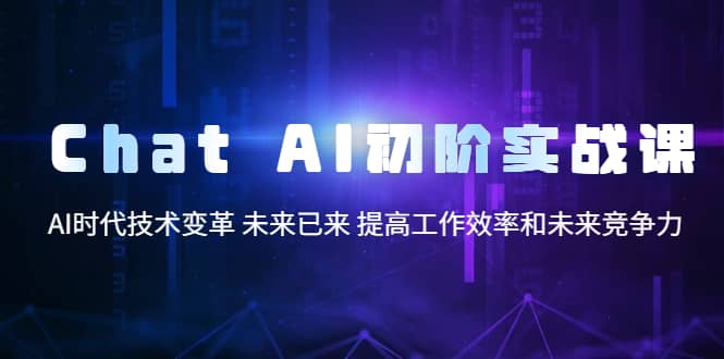 Chat AI初阶实战课，AI时代技术变革 未来已来 提高工作效率和未来竞争力时点搞钱-网创项目资源站-副业项目-创业项目-搞钱项目时点搞钱