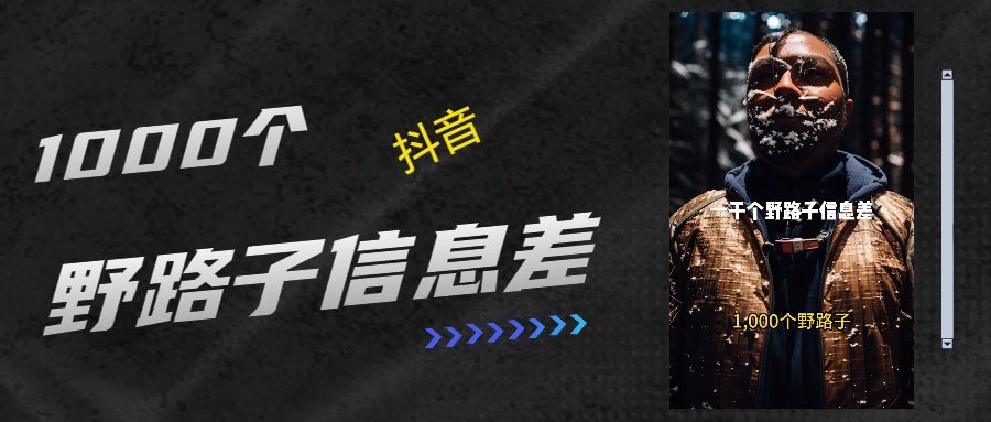 抖音一千个野路子信息差最新玩法教程引流+变现的玩法具体拆解时点搞钱-网创项目资源站-副业项目-创业项目-搞钱项目时点搞钱