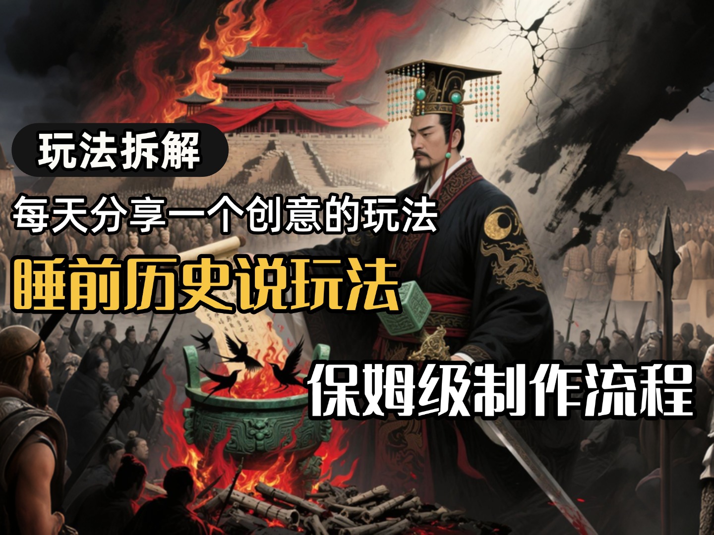 13条作品涨粉24.5万，全流程拆解睡前历史说，保姆级教程时点搞钱-网创项目资源站-副业项目-创业项目-搞钱项目时点搞钱