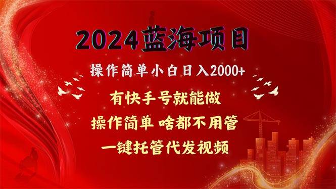 2024蓝海项目，网盘拉新，操作简单小白日入2000+，一键托管代发视频，…时点搞钱-网创项目资源站-副业项目-创业项目-搞钱项目时点搞钱