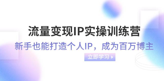 流量变现-IP实操训练营：新手也能打造个人IP，成为百万博主（46节课）时点搞钱-网创项目资源站-副业项目-创业项目-搞钱项目时点搞钱