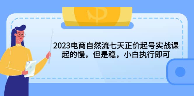 2023电商自然流七天正价起号实战课：起的慢，但是稳，小白执行即可时点搞钱-网创项目资源站-副业项目-创业项目-搞钱项目时点搞钱