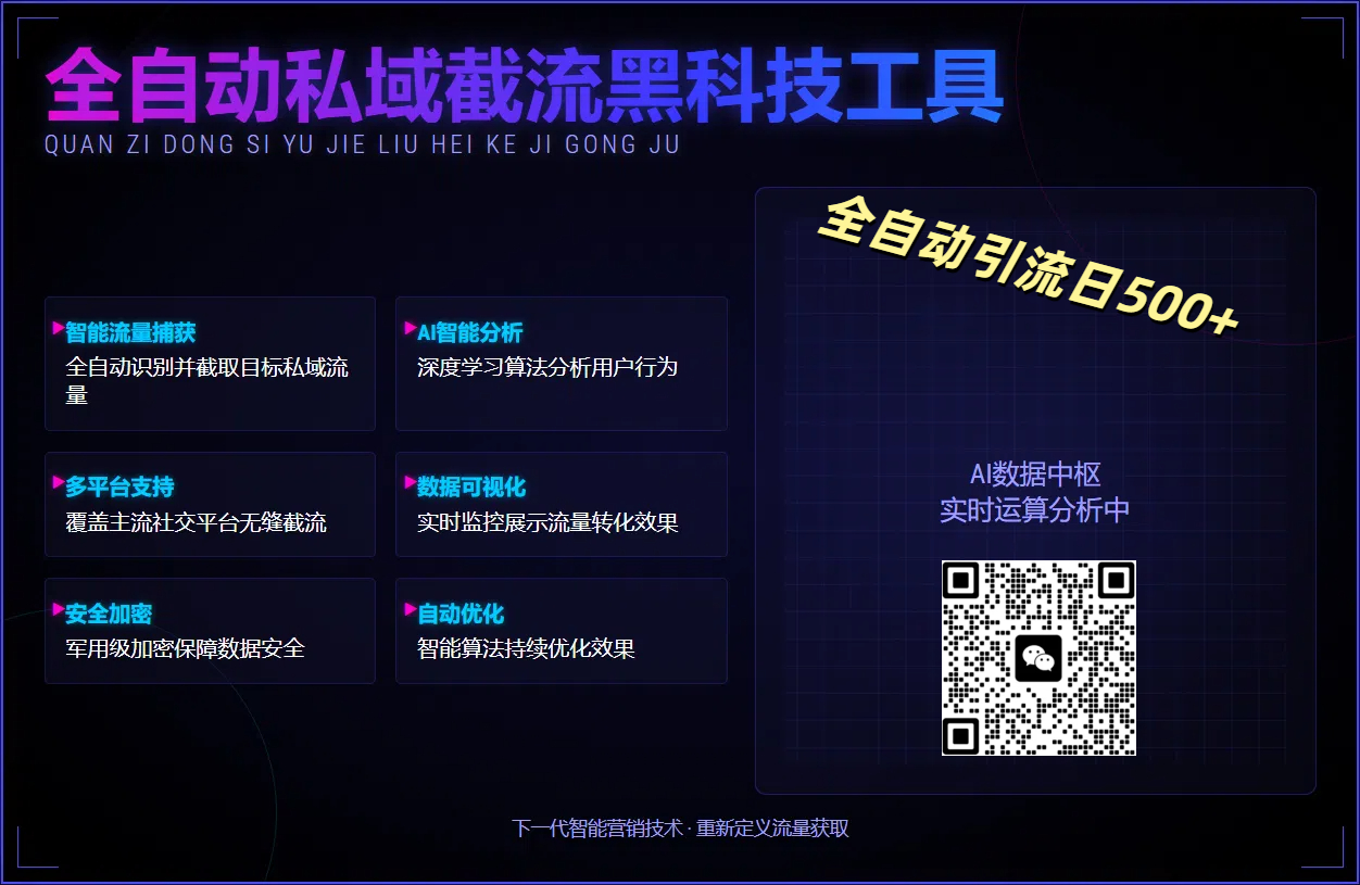 全自动私域截流黑科技工具——全自动引流日500+时点搞钱-网创项目资源站-副业项目-创业项目-搞钱项目时点搞钱