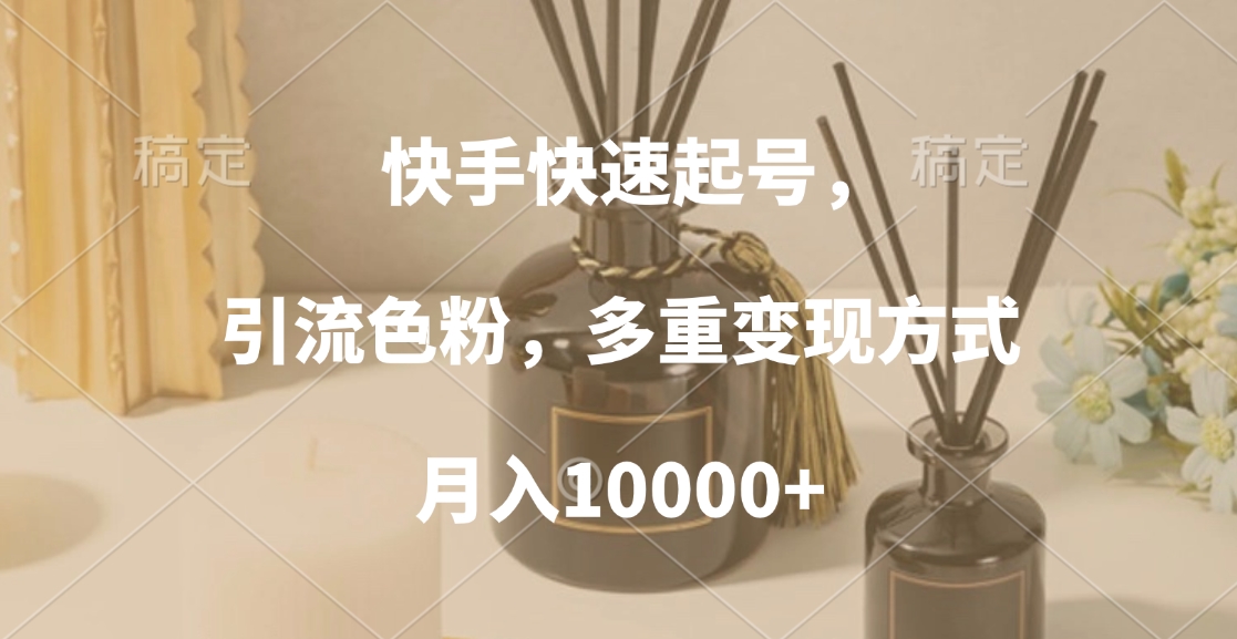 快手快速起号,引流色粉,多重变现方式,月入10000+时点搞钱-网创项目资源站-副业项目-创业项目-搞钱项目时点搞钱