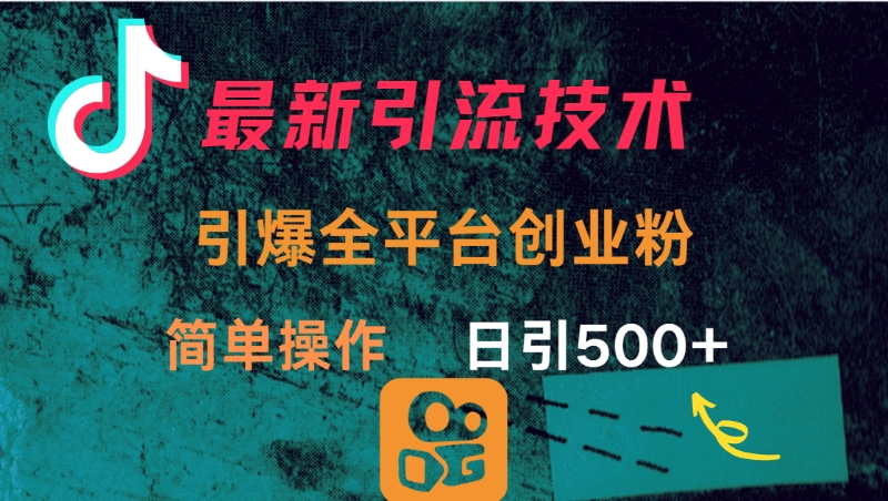 最新引流方法，引爆全平台创业粉操作简单，日引300＋时点搞钱-网创项目资源站-副业项目-创业项目-搞钱项目时点搞钱