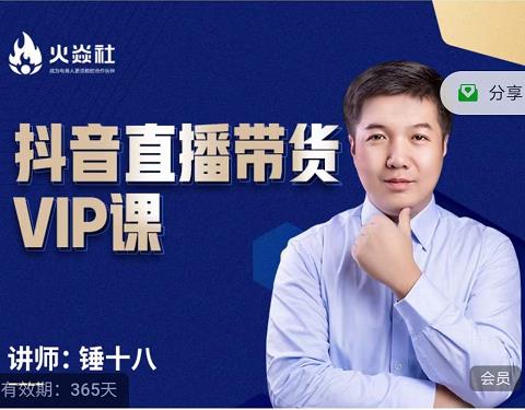 锤十八-抖音直播带货VIP课，专注直播带货有效盈利模式时点搞钱-网创项目资源站-副业项目-创业项目-搞钱项目时点搞钱