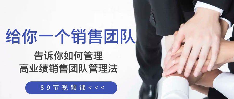 给你一个销售团队，告诉你如何管理，高业绩销售团队管理法（89节课）时点搞钱-网创项目资源站-副业项目-创业项目-搞钱项目时点搞钱