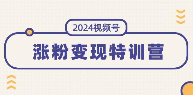 2024视频号-涨粉变现特训营：一站式打造稳定视频号涨粉变现模式（10节）时点搞钱-网创项目资源站-副业项目-创业项目-搞钱项目时点搞钱