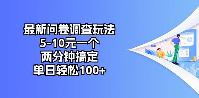 最新问卷调查玩法，5-10元一个，两分钟搞定，单日轻松100+时点搞钱-网创项目资源站-副业项目-创业项目-搞钱项目时点搞钱