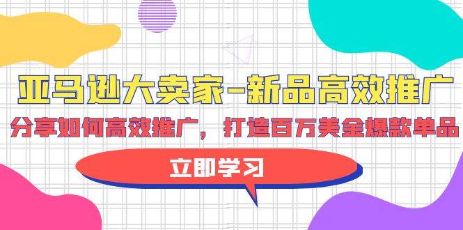 亚马逊 大卖家-新品高效推广，分享如何高效推广，打造百万美金爆款单品时点搞钱-网创项目资源站-副业项目-创业项目-搞钱项目时点搞钱