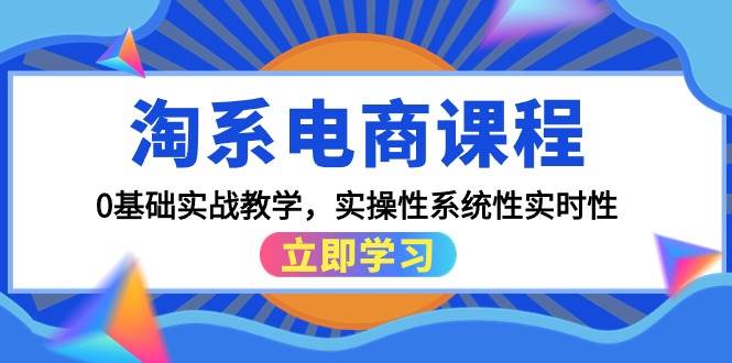 淘系电商课程，0基础实战教学，实操性系统性实时性（15节课）时点搞钱-网创项目资源站-副业项目-创业项目-搞钱项目时点搞钱