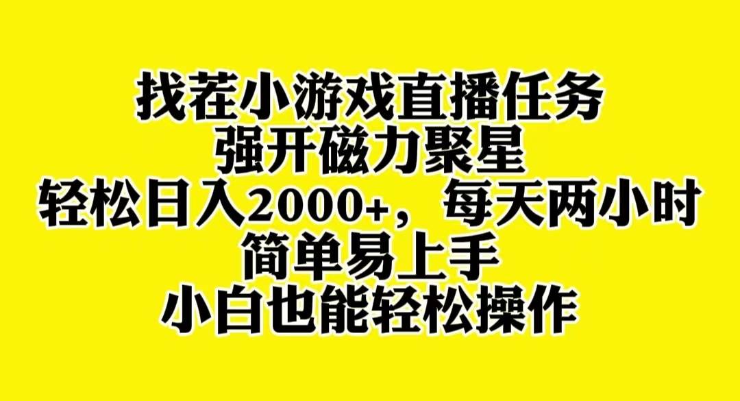 找茬小游戏直播，强开磁力聚星，轻松日入2000+，小白也能轻松上手时点搞钱-网创项目资源站-副业项目-创业项目-搞钱项目时点搞钱