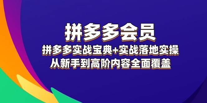 拼多多 会员，拼多多实战宝典+实战落地实操，从新手到高阶内容全面覆盖时点搞钱-网创项目资源站-副业项目-创业项目-搞钱项目时点搞钱
