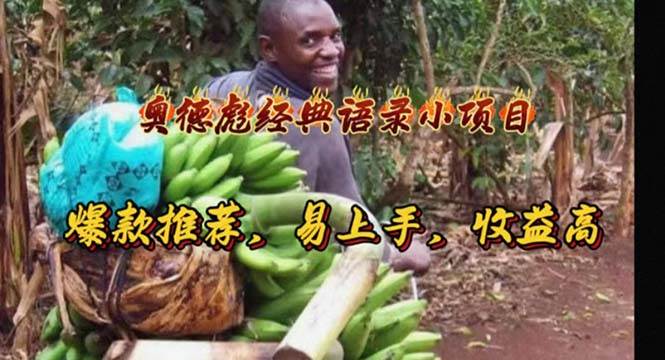 奥德彪经典语录小项目，爆款推荐，易上手，收益高时点搞钱-网创项目资源站-副业项目-创业项目-搞钱项目时点搞钱