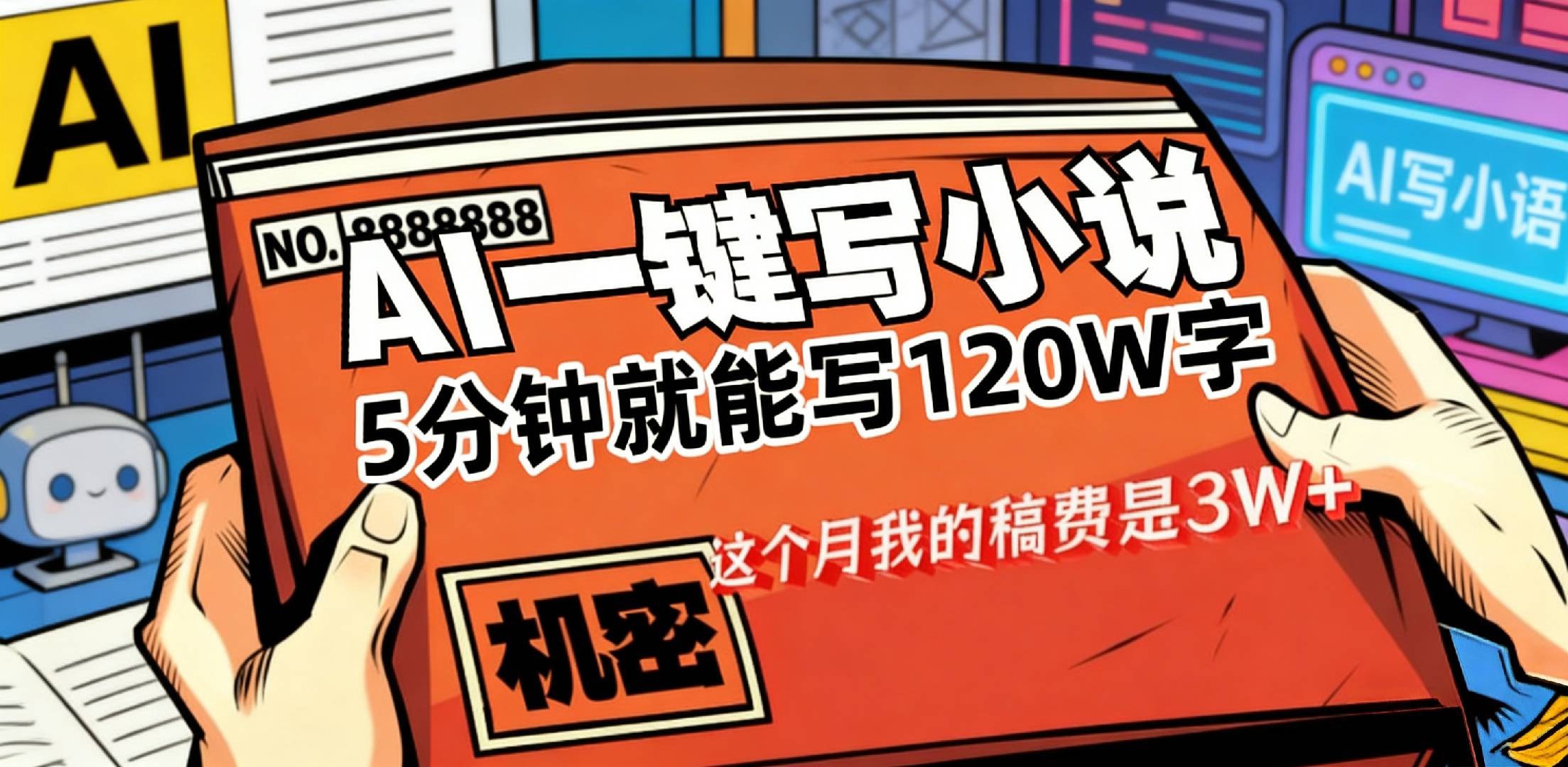 这个月我的稿费又是3W+，用AI写小说真的是太牛了，5分钟就能120W字时点搞钱-网创项目资源站-副业项目-创业项目-搞钱项目时点搞钱