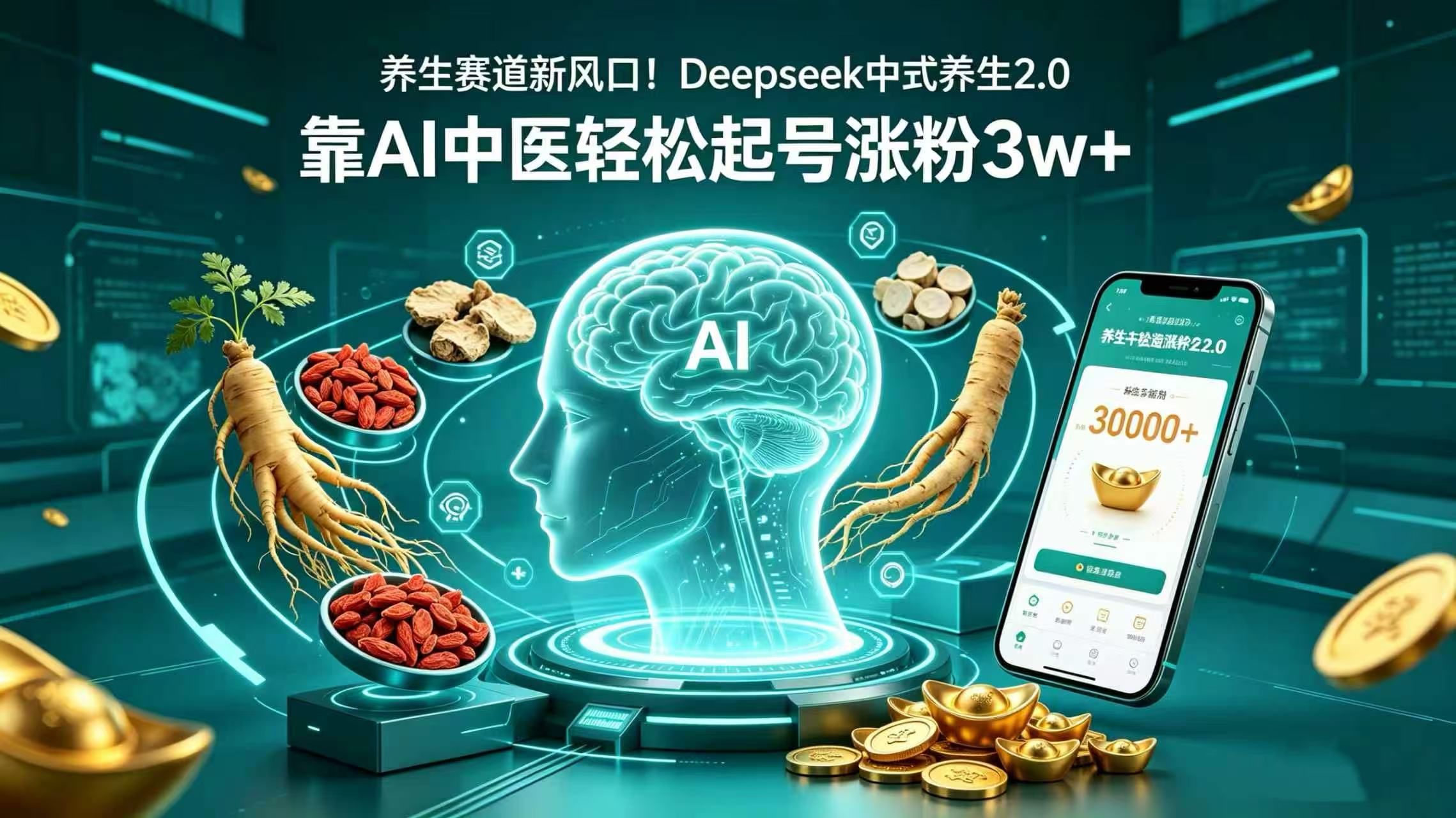 养生赛道新风口！Deepseek 中式养生 2.0，靠 AI 中医轻松起号涨粉 3w+时点搞钱-网创项目资源站-副业项目-创业项目-搞钱项目时点搞钱