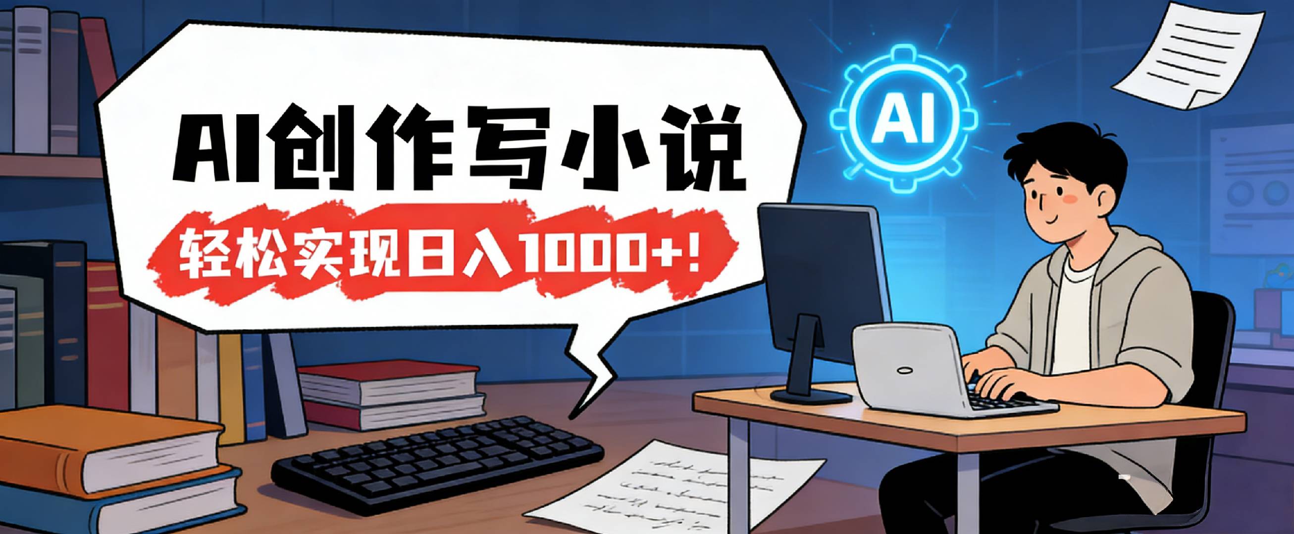 26年最新风口项目，AI工具创作写小说，轻松实现日入1000+时点搞钱-网创项目资源站-副业项目-创业项目-搞钱项目时点搞钱